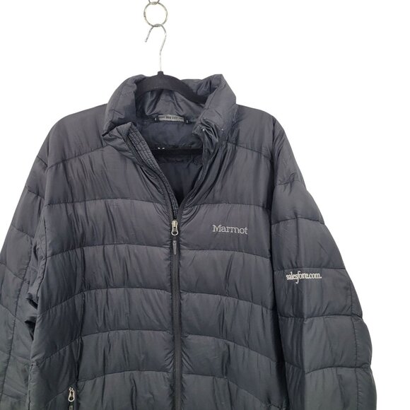 Marmot Mens 800 Fill Power Down Jacket Sz XL Black Goose Down Lightweight Warm - Picture 4 of 14